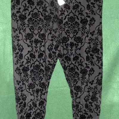 Sexy Black Lace Sheer Panel Floral Plus size 5XL Leggings Pants Transparent